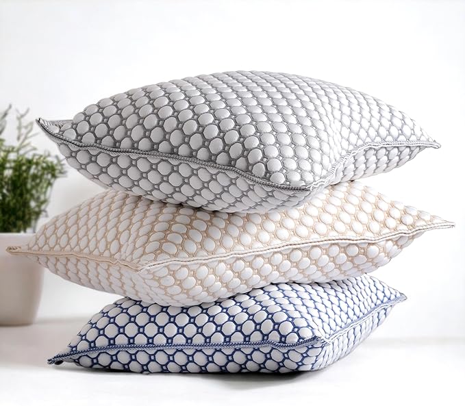 Refreshing Pillow for Hot Sleepers, 3D Knitted & Breathable, with Inside Pillow, 15"x23", Oekotex Class 1, Washable with Hidden Zipper, Innovative Cooling Yarn, No Gels Used (Beige)