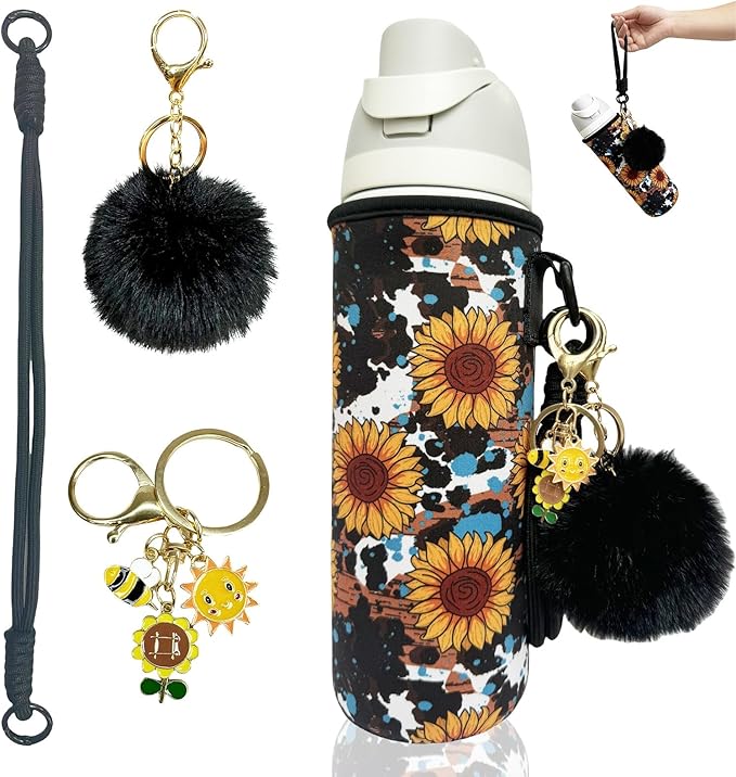 24oz Sleeves Compatible with Owala Sleeve Water Bottle Strap Compatible with Owala Charm Cute Accessories Compatible with Owala FreeSip Stainless Steel 24oz Tritan 25oz Twist 24oz Tumbler