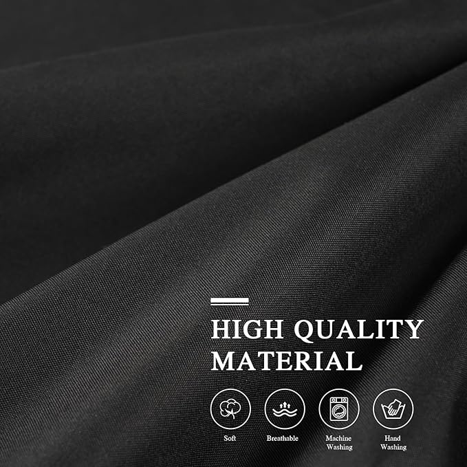 Black Canopy Bed Curtains - 4 Corner Post Bed Curtains Queen Lightproof Drapes Bed Canopy Curtains with Tie Backs for Adults & Girls Bedroom Decoration(Black,Queen)