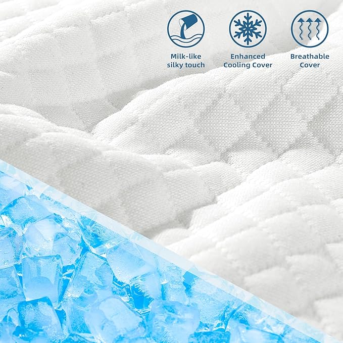 Gel Cooling Pillow Memory Foam Pillows for Side, Back, and Stomach Sleepers Bed Pillow for Sleeping Standard Size