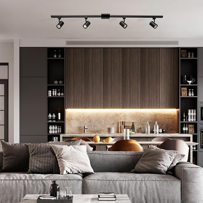 Globe Electric 59738 Tribeca 4-Light 56" Track Lighting Kit, Matte Black, Bulb Not Included