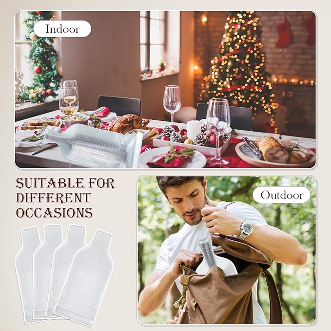 20 Pcs Reusable Wine Bag for Travel Wine Bottle Protector Sleeve for Airplane Car Cruise Protection Luggage Leak Proof