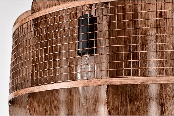 Moritz 21 Inch Imitation Wood Grain Farm House Style Fandelier