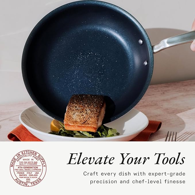 Made In Cookware - ProCoat 10" Non Stick Frying Pan (Harbour Blue) - 5 Ply Stainless Clad Nonstick - Professional Cookware - Crafted in USA - Induction Compatible