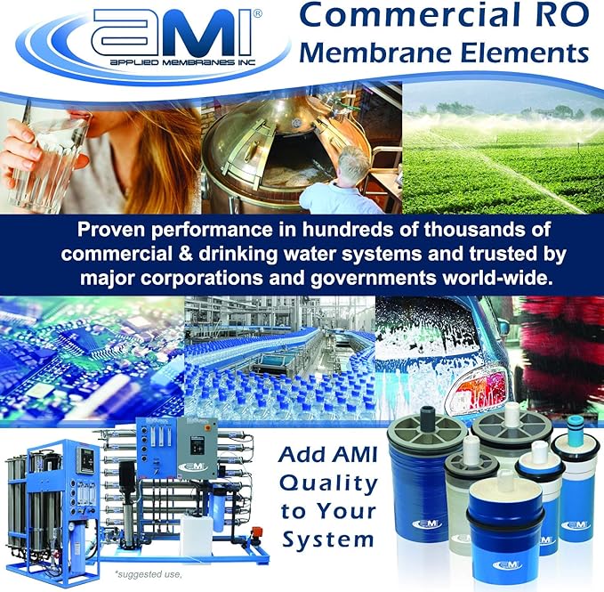 2.5" x 21" Low Energy Reverse Osmosis Membrane Element for Tap Water | 450 GPD at 150 psi | 99% Rejection | Replacement Commercial RO Membrane | Applied Membranes USA M-T2521ALE