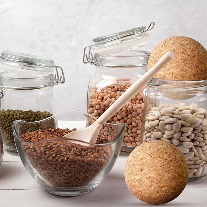 2 Pieces Wine Cork Ball Wooden Cork Ball Stopper for Wine Decanter Carafe Bottle Replacement (2.8 Inch/ 7 cm)