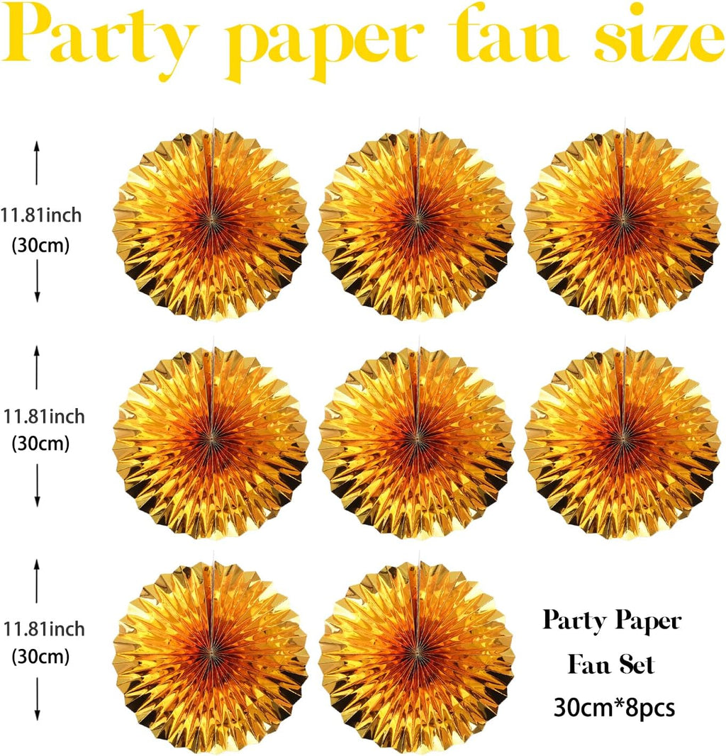 Golden Party Decorations,Engagement Party Decorations 12in,Gold Party Decor, Party Supply Decorations,Gold Wedding Decor,Anniversary Decorations 30 Color DIY Set （Golden）