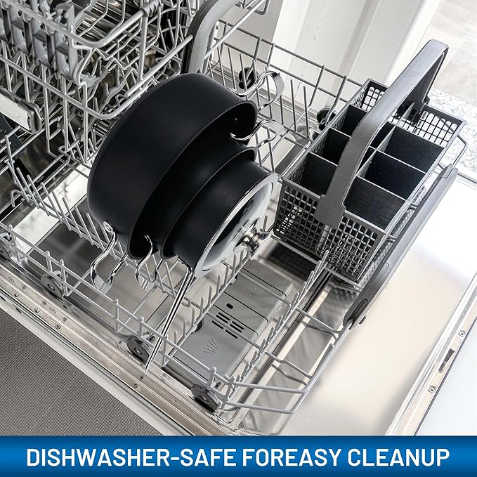 Induction Pots and Pans, Stainless Steel cookeware set 6pcs With Lid, Induction Cookware For Oven & Dishwasher Safe