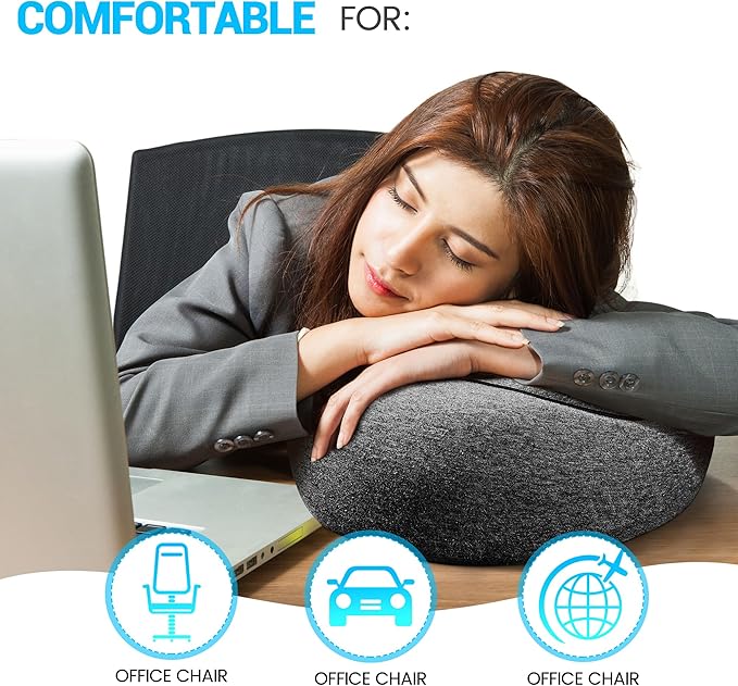 SFXULIX Travel Pillow,Travel Neck Pillow, Memory Foam Neck Pillow Airplane, 360°Travel Pillows for Airplanes, Airplane Pillow, Soft Airplane Neck Pillow Stowable U-Shaped Pillow (Dark Gray)