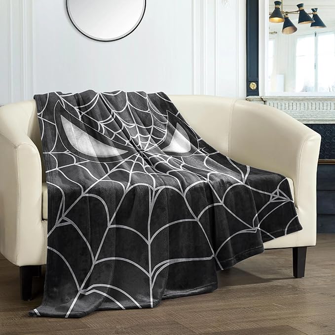 Anime Blanket, 50"" x 40"" Super Hero Throw Blanket, Super Fuzzy Comfy Plush Bedding, Blanket for Boys Girls, Birthday Gifts, Black