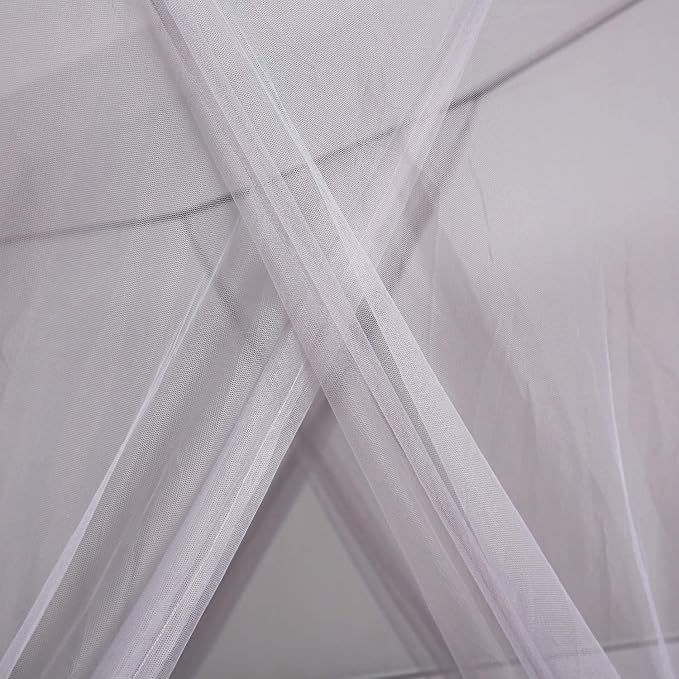 Mengersi 4 Corner Post Elegant Mosquito Net Canopy Bed Curtains Twin to Twin XL Size Bed,Netting Curtains for Camping, Patio,Indoor Outdoor Net (80x40x80, Gray)