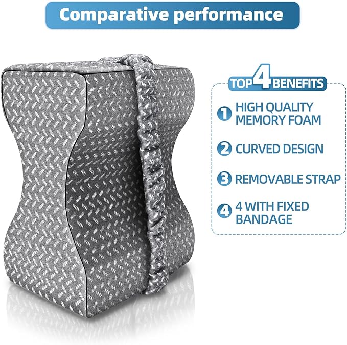 Knee Pillow，knee pillow for side sleepers，Leg Pillow，side sleeper leg pillow, Memory Foam Knee Pillow, Suitable for leg, back, knee pain, improve sleep quality