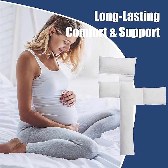 BALAPET Body Pillows for Side Sleeper with Arm Hole, Contour Full Body Pillow for Adults Pregnancy Maternity, Fluffy Hugging Body Pillow for Side Pillow, White Curved Shaped Pillow