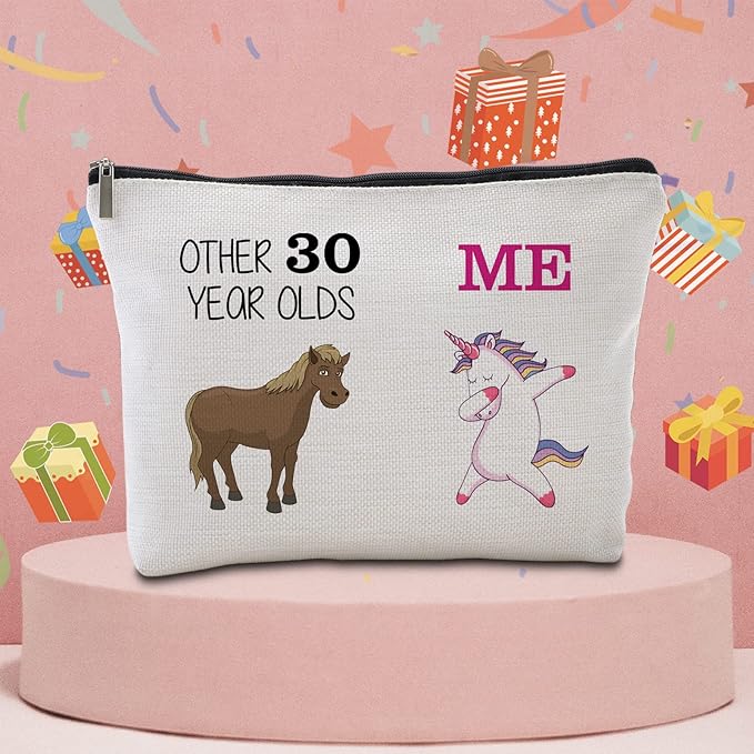 30th Birthday Gifts for Her Women Travel Makeup Bag Funny Unicorn Gift Bag Other 30 Year Old Me Unicorn Best Dirty 30 Birthday Decorations for Her 30th Birthday Gift Ideas