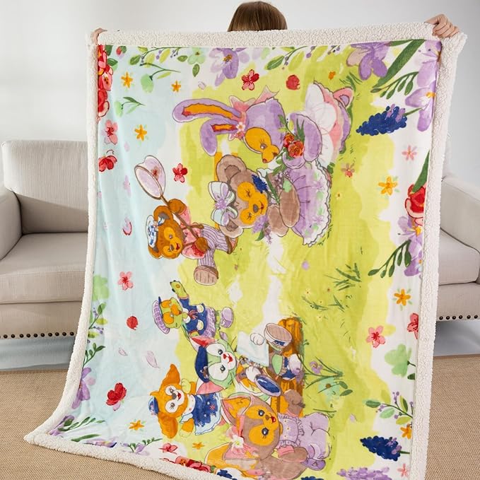 COSUSKET Daffy Bear Throw Blanket, Kids Super Soft Fuzzy Plush Sherpa Furry Fleece Throw Blanket 50 x 60 Inches Boys Girls Gifts