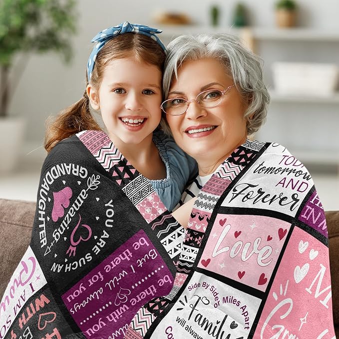 Granddaughter Gifts from Grandma, Granddaughter Gifts, Granddaughter Blanket from Grandma, Gifts for Granddaughter, Birthday Graduation 60" X 50"