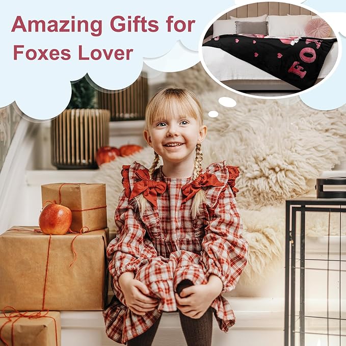 Fox Gifts for Girls, Fox Gifts for Women, Unique Fox Themed Gifts, Fox Blanket for Girls Kids, Just a Girl Who Loves Foxes Blanket, Best Gift Ideas for Fox Lover Blanket 40"X50"