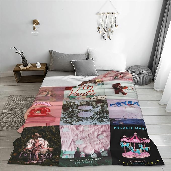 Melanie Merch Martinez Blanket, Melanie Birthday Decorations Martinez Cozy Lightweight Throw for Couch, Sofa, Chair, Bed, Picnic Blanket Gifts for Girl (Melanie Merch Martinez, 80"x60"(Queen))