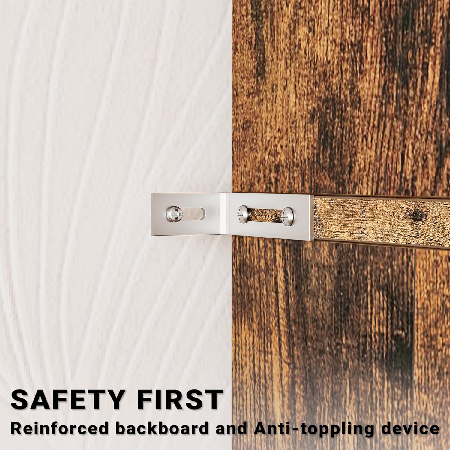 IRONCK Kitchen Pantry 72" Height, with 8 Hanging Shelves, 2 Drawers and Open Storage Cabinet, Freestanding Cupboard for Dining Room Living Room,Vintage Brown