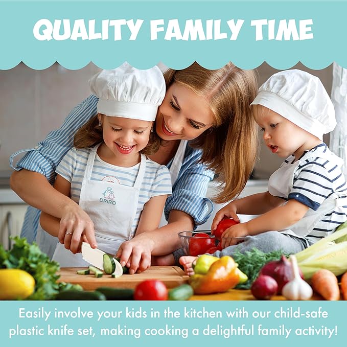 Kid Knives 3 Piece Nylon Kitchen, Kid Safe Knives, Kids Knives for Real Cooking, Toddler Knives Kids Knife Set for Cooking and Baking Kid Friendly Knives - (Multi Blue)