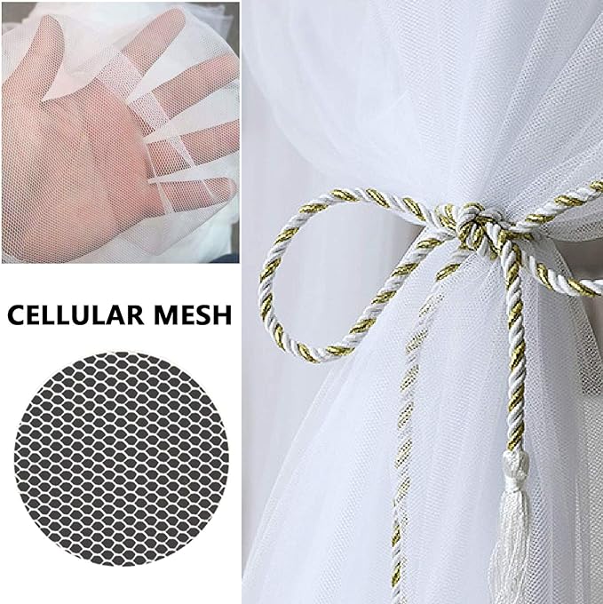 Comtelek Mosquito NET for Bed Canopy, Four Corner Post Curtains Bed Canopy Elegant Mosquito Net Set, Stick Hook &Profession Rope for net, Screen Netting Canopy Curtains, Full/Queen/King/White