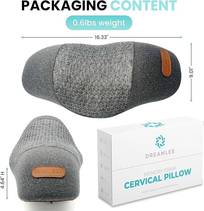 Cervical Support Memory Foam Heat Therapy & Massage Pillow/Cervical Neck Pillow/Pillow for Neck Pain Relief/Neck Stretcher/Pillows for Neck and Shoulder Pain/Posture Corrector