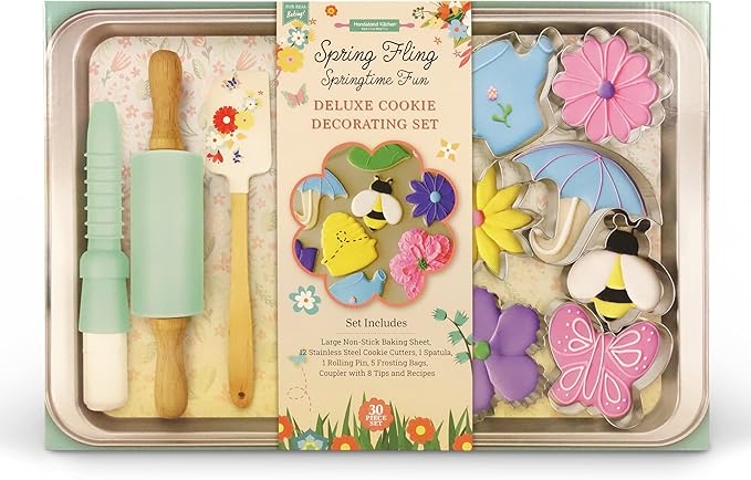 Spring Fling 30-piece Real Cookie Baking Set with Recipes for Kids