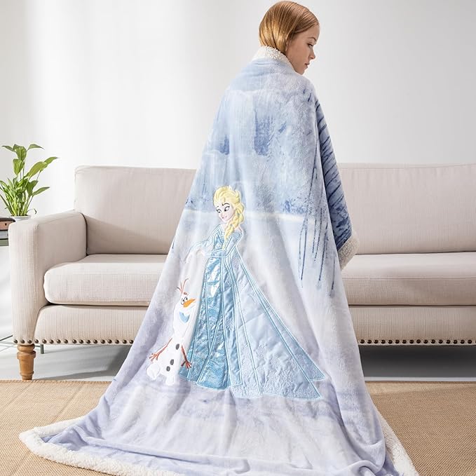 COSUSKET Kids Throw Blanket, 3D Cartoon Embroidery Sherpa Blanket Boys Girls Gifts