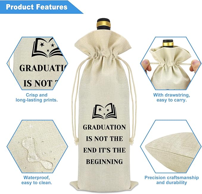 2024 Graduation Gifts for Him Her Wine Bag Class of 2024 Graduation Gifts Inspirational Gifts for Graduate Congratulations Graduate Gift for Women Men Graduation Birthday Gifts for Son Daughter Friend