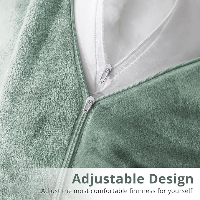 Sasttie Reading Pillow for Sitting in Bed Adult, Velvet Back Pillow for Bed Sitting Up, Backrest Back Support Chair Pillow, College Dorm Essentials for Girls and Boys, Sage