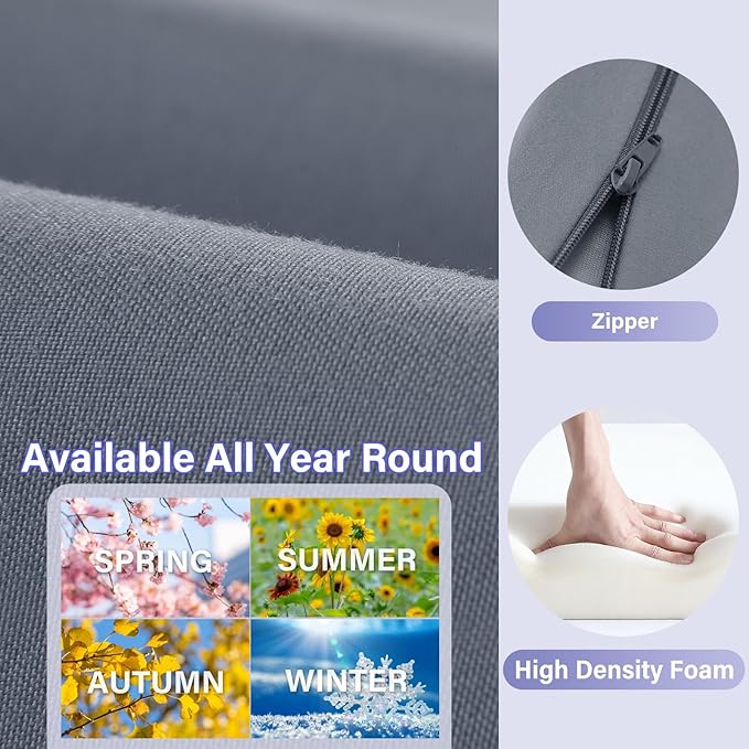 Vekkia King Size Bed Wedge Pillow for Headboard/Bed Wedge Gap Filler/Mattress Gap Filler/Wedge Pillow Headboard to Close The Gap (0-6") Between Your Headboard and Mattress, (Grey 76"x10"x7")