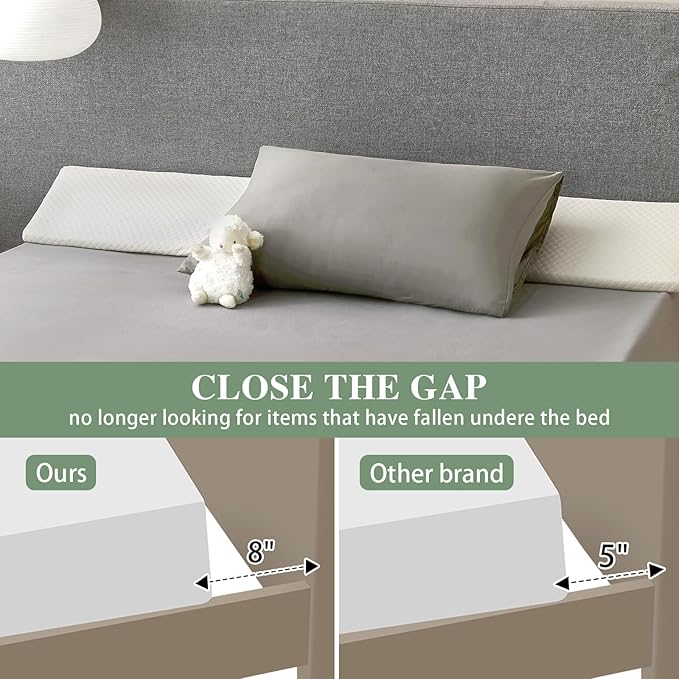 Twin Size Bed Wedge Pillow - for Headboard Gap/Headboard Pillow/Mattress Wedge /Bed Gap Filler (39"x10"x6") - Bloster Triangle Pillow for Sleeping To Fill Gap (0-8") Between Headboard and Mattress