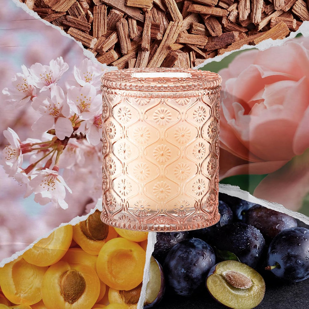 LA JOLIE MUSE Cherry Sakura Candle - Cherry Blossom, Rose, Sandalwood | 6 oz Natural Soy Wax | 40 Hours Clean Burn | Floral Scented Candle | Gift-Ready for Hosts & Gatherings