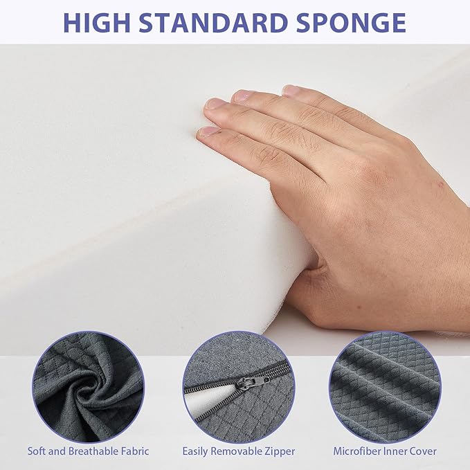 Bed Wedge Pillow for Headboard - Wedge Pillow Headboard Queen (60"x10"x6") - Foldable Bed Gap Filler/Headboard Pillow/Mattress Wedge - Fill Gap (0-8") Between Headboard and Mattress - AshGray