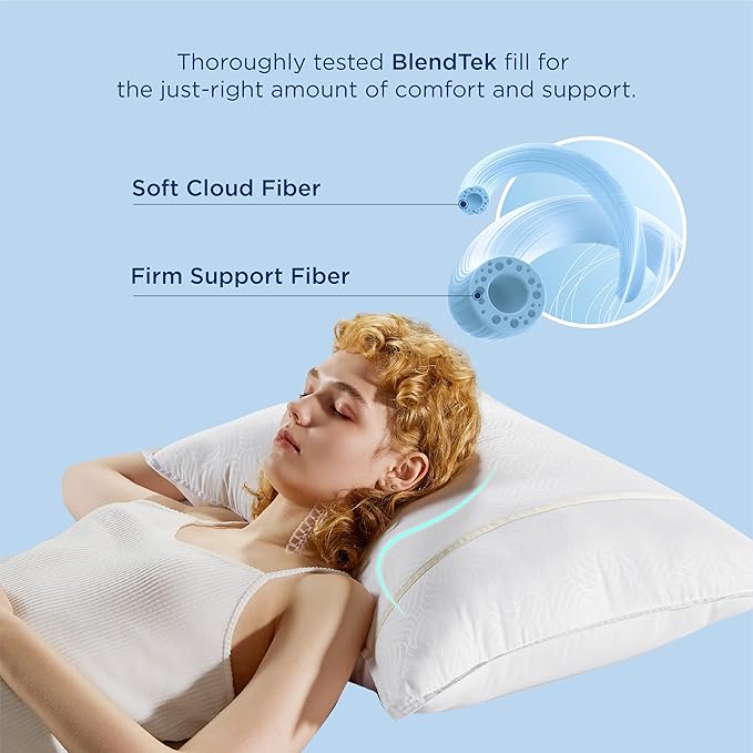 Bedsure Hotel Pillows - Luxury Bed Pillows for Sleeping with Decoration Strip Breathable Cover Soft & Supportive Pillows for Side, Back or Stomach Sleepers (4, Light Khaki, Standard)