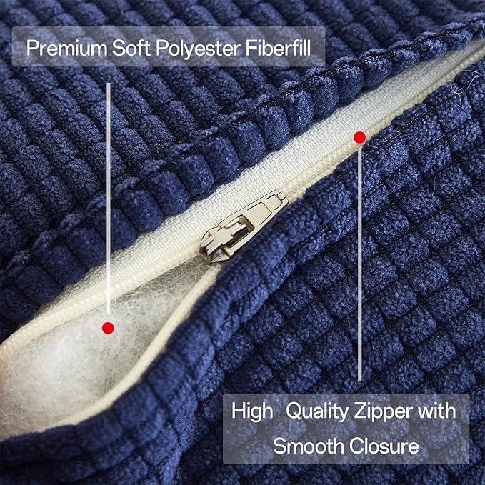 Back Pillow for Bed Sitting Up,Reading Pillow for Sitting in Bed Adult with Arm Pillow,Back Rest Pillow for Sitting in Bed with Pockets,While Gaming,Working,Watching,Large-Navy