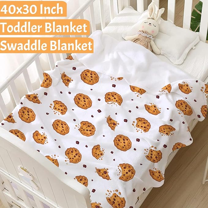 Funny Food Cookie Throw Blanket, Flannel Lightweight Plush Blanket Gift for Girl Boys,Quilt Ultra-soft Throw Fuzzy Blankets for bed Couch Sofa 50"x40" for Kids