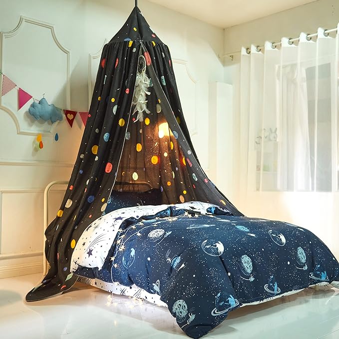 Mengersi Starlight Bed Canopy,Canopy for Bed Girls Room Decoration Princess Castle, Dreamy Mosquito Net Reading Nook,Fit for Twin Full Queen Size Bed