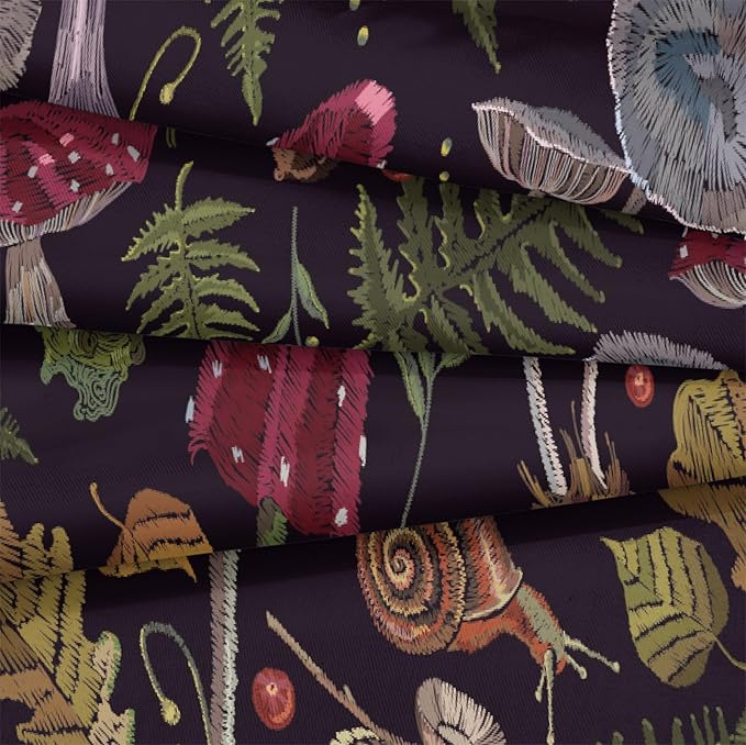 Bedbay Mushroom Comforter Set Queen Size 4 Pieces Retro Bedding Queen Bed Set Tropical Leaves Plant Mushroom Comforter Queen Set with 2 Pillowcases 1 Cushion Cover(Mushroom,Queen)