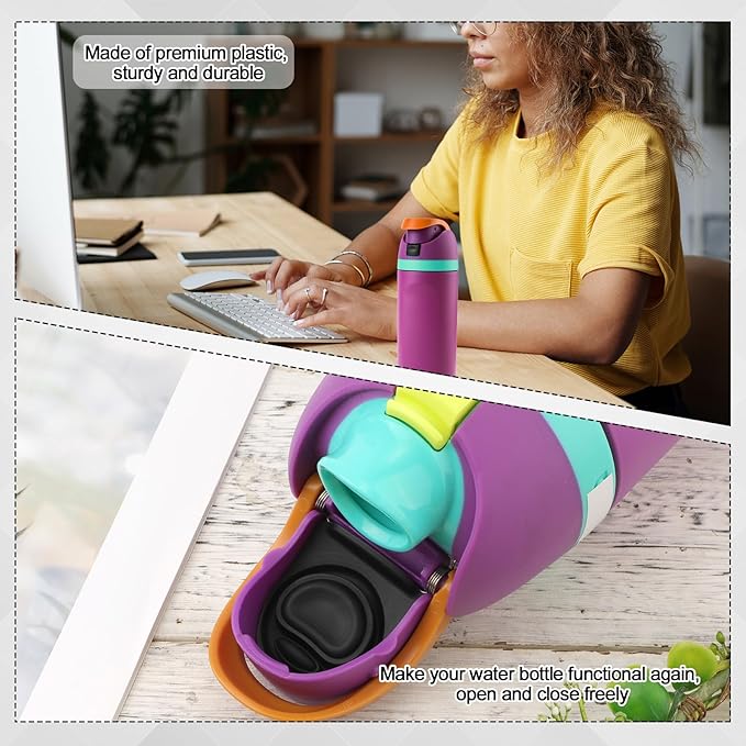 2pcs Stopper Replacement 2pcs Button for Owala FreeSip 19/24/32/40oz, BPA-Free Silicone Plug Gasket Top Lid Bottle Mouth Push Switch Top Cap Seal Accessories, with 2 Spring, Screwdriver