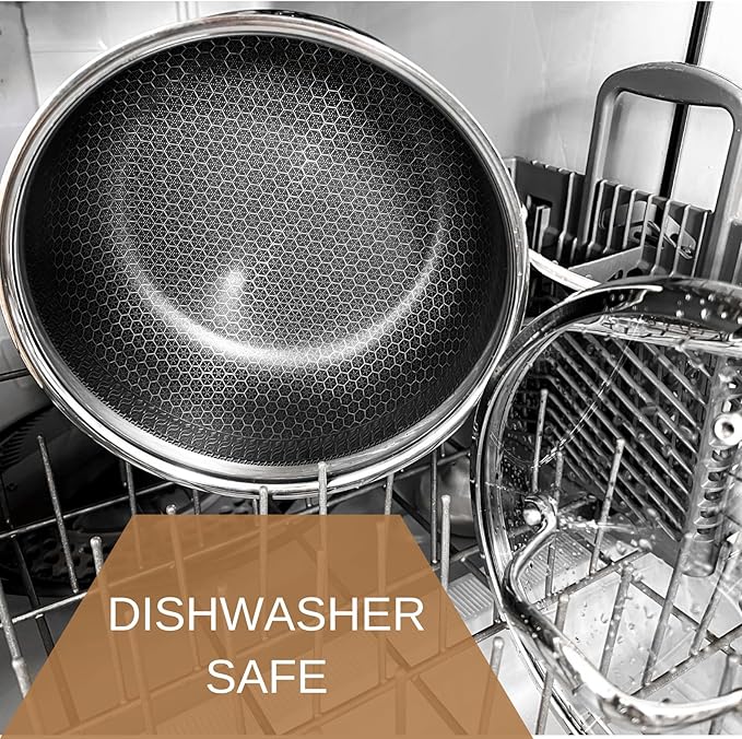 3.0 Quart Hexagon Surface Hybrid Stainless Steel Saucepan with Lid