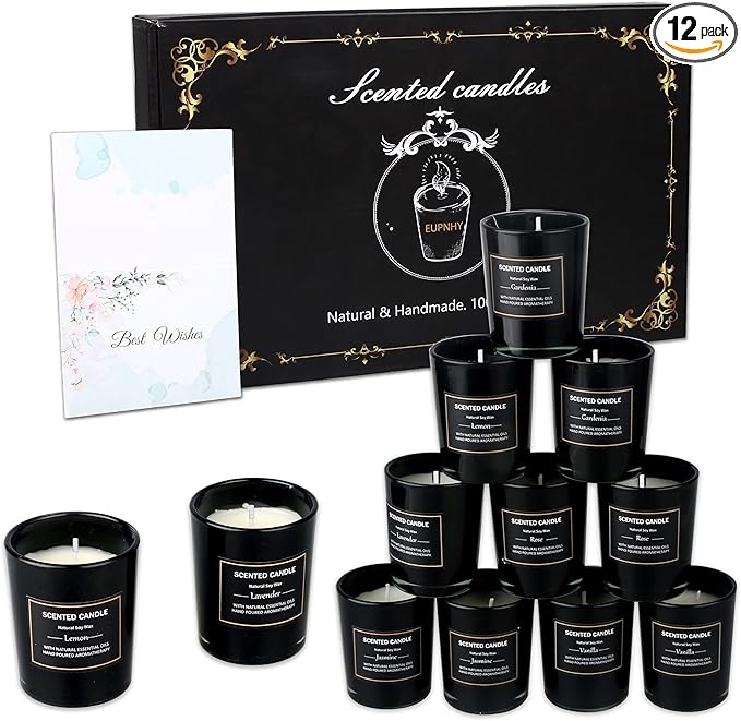 12pcs 2.5oz Scented Candles Gift Set Soy Wax Decorative Candles for Home.