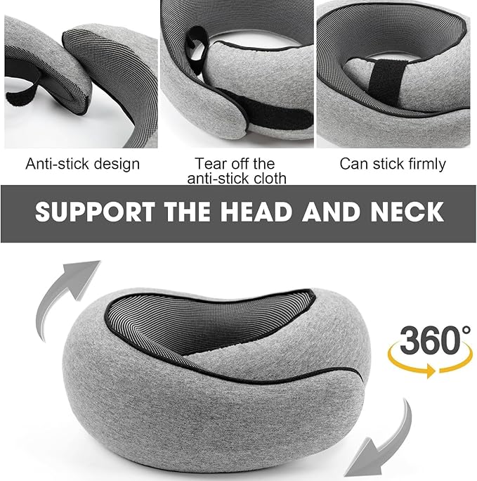 Travel Neck Pillows for Airplanes 2024 New Travel Pillow Neck Travel Pillow Memory Foam Airplane Pillow Soft Airplane Neck Pillow(Dark Grey)