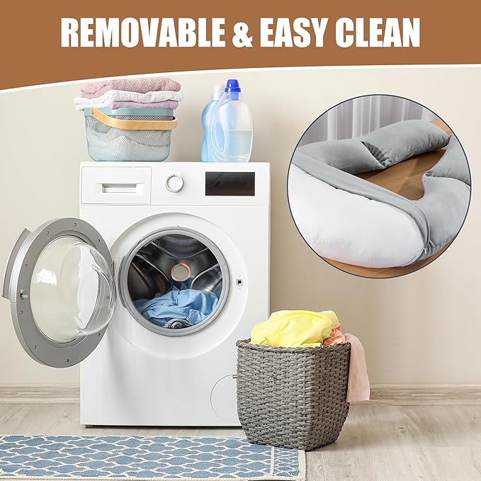 MABOZOO Reading Pillow for Gaming, Gaming Pillow for Sitting in Bed or Sofa, Lap Desk Pillow for Reading, Working and Playing, Grey