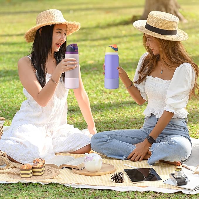 2PCS Silicone Water Bottle Boot for Owala 24oz 32oz 40oz, Anti-Slip Protective Sleeve Bottom Bumper Protector for FreeSip, Twist, and Flip Stainless Steel Water Bottles