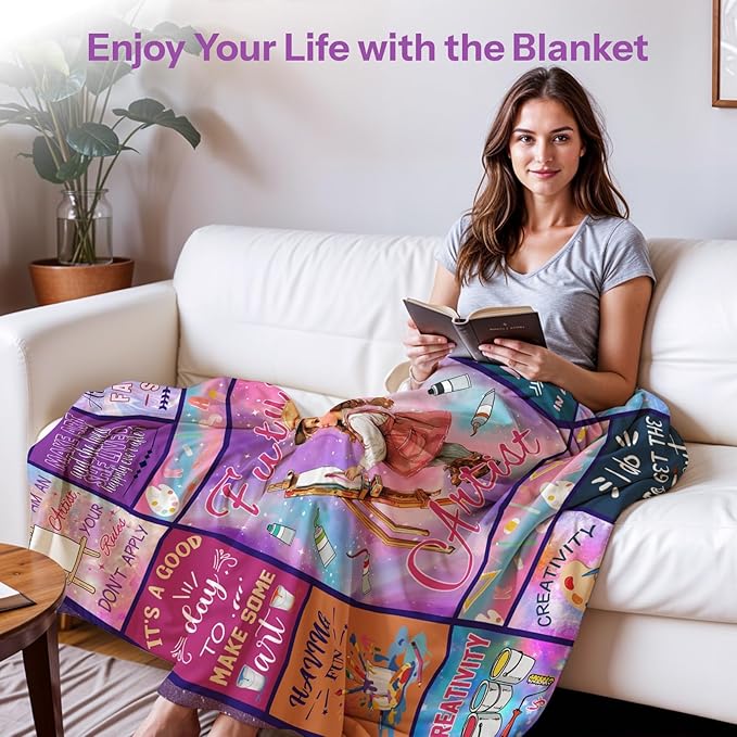 Gifts for Artists, Art Teacher Gifts, Artist Blanket, Art Gifts for Women, Birthday Gift for Art Lovers, Gifts for Artists Women, Painting Blanket on Christmas Birthday 40x50 in