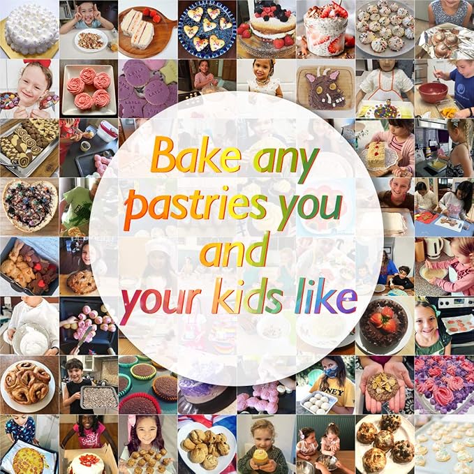 Kids Cooking and Baking Set 40 Pcs with Gift Box, Real Kitchen Utensils Kit for Children Toddlers Teens, Gift for Girls&Boys, Nonstick Rolling Pin Silicone Pastry Mat Cupcake Molds