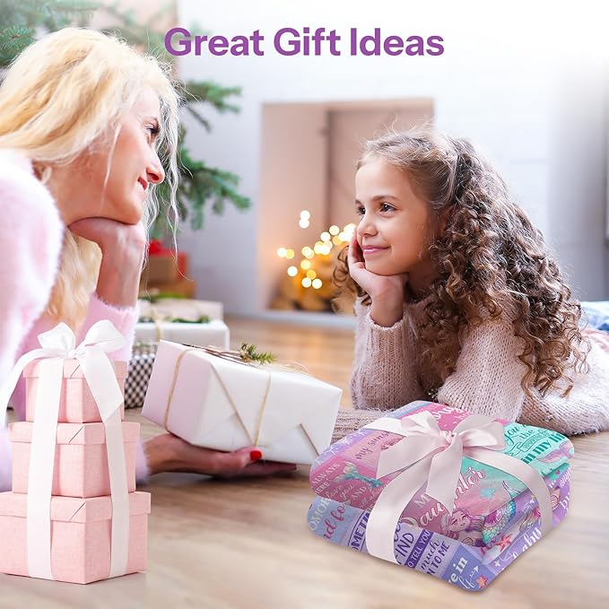 Little Mermaid Blanket, Mermaid Gifts for Girls, Birthday Gifts for Girls, Mermaid Blanket, Girl Birthday Gift Ideas Mermaid Birthday Decorations Blanket 50x60 in