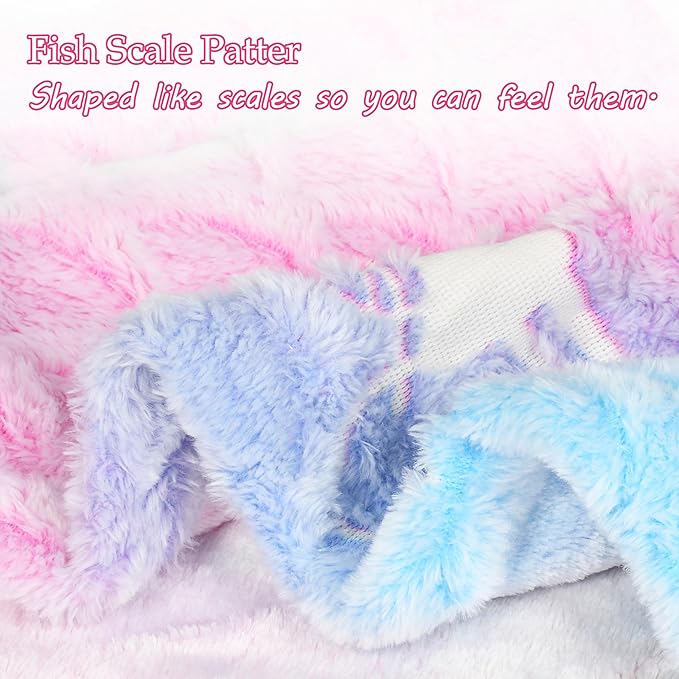 Catalonia Mermaid Tail Blanket for Girls, Glow in The Dark Mermaid Sleeping Bag for 3-14 yrs Kids, Birthday Gift for Daughter