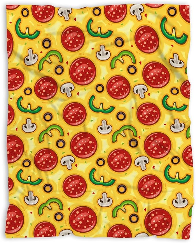 Funny Food Pizza Throw Blanket, Flannel Lightweight Plush Blanket Gift for Girl Boys,Quilt Ultra-soft Throw Fuzzy Blankets for bed Couch Sofa 50"x40" for Kids